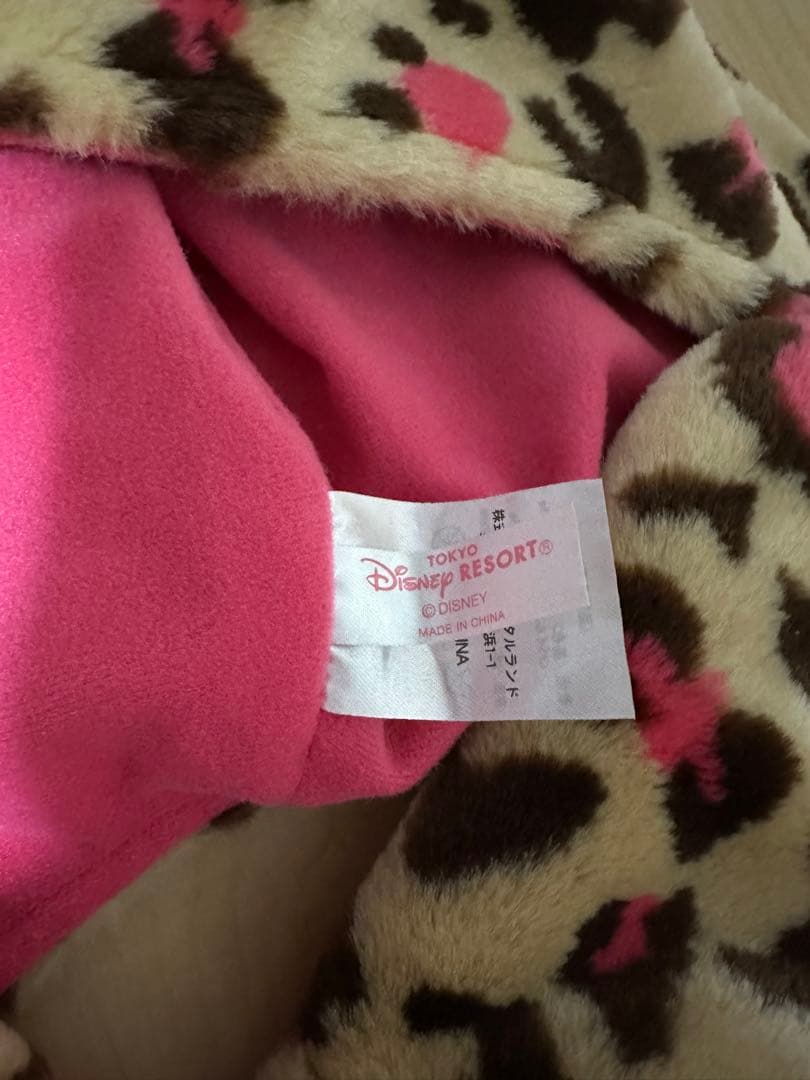 ミニー　マフラーキャップ　ヒョウ柄