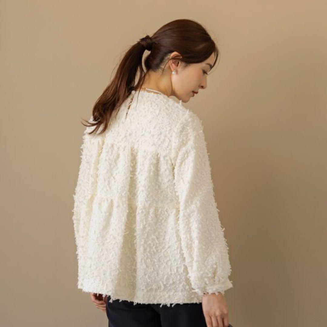✨極美品✨SONO ソーノ エアリーツイード ティアードフレアブラウス ペプラム