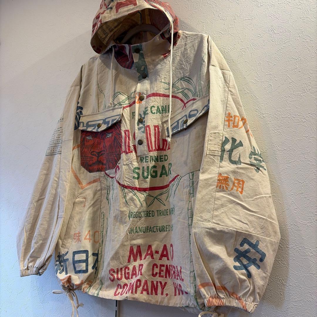 レトロ砂糖袋デザイン フード粉袋リメイク