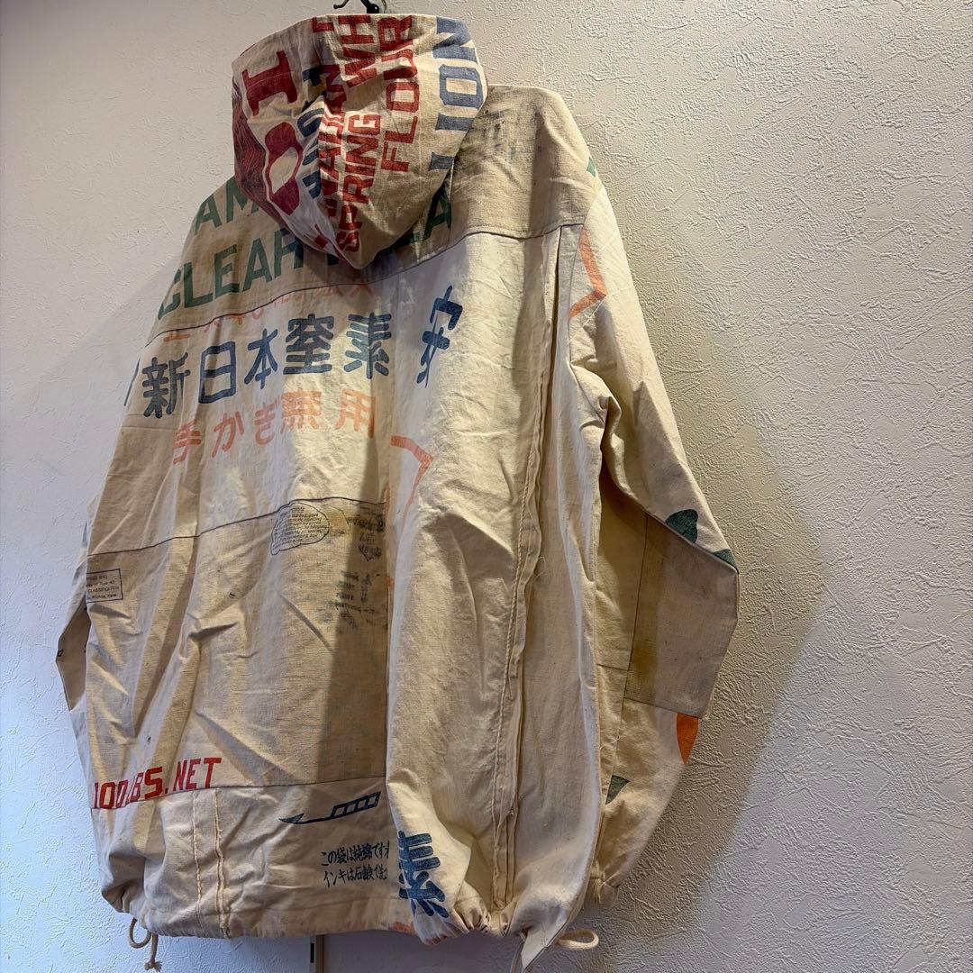 レトロ砂糖袋デザイン フード粉袋リメイク