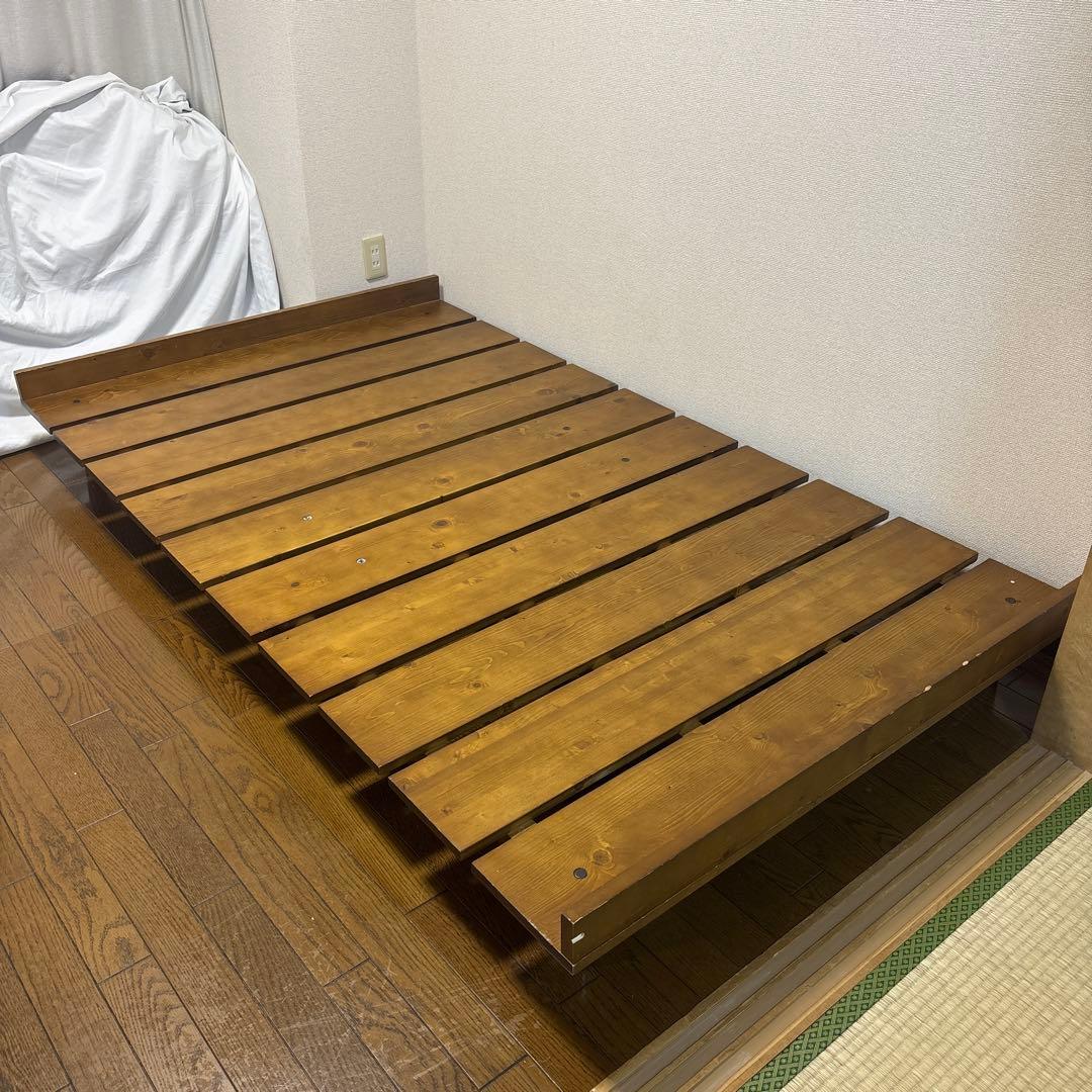 北欧ローベッドフレーム　セミダブル　簡単組立　高さ調節可17cm又は22cm