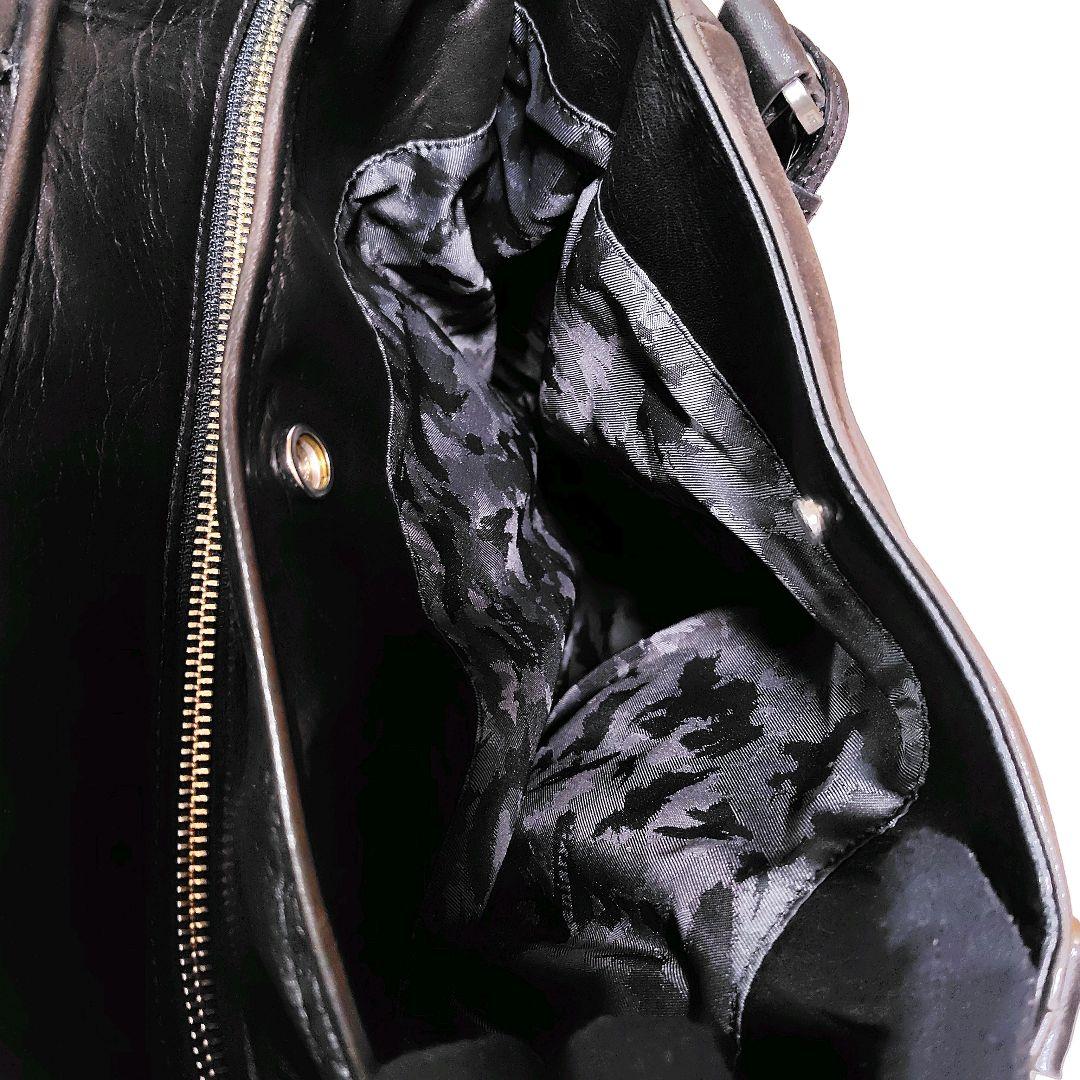 アニアリ　トートバッグ　ダークブラウン　レザー　肩がけ　2way　チャーム