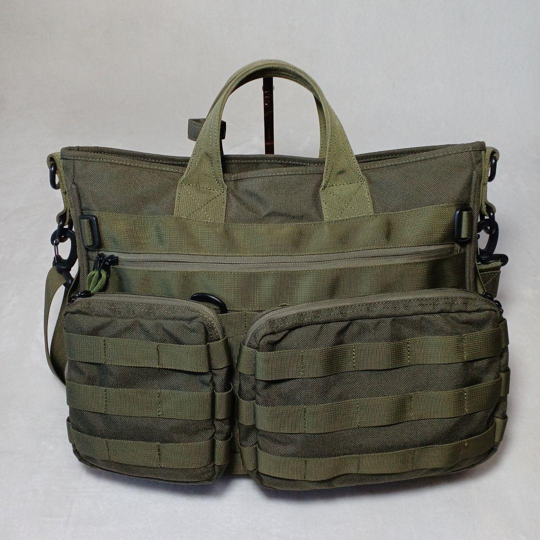 極美品SAC's Bar ミリタリーショルダー、ト―トバッグ　Ａ４　ＯＤ