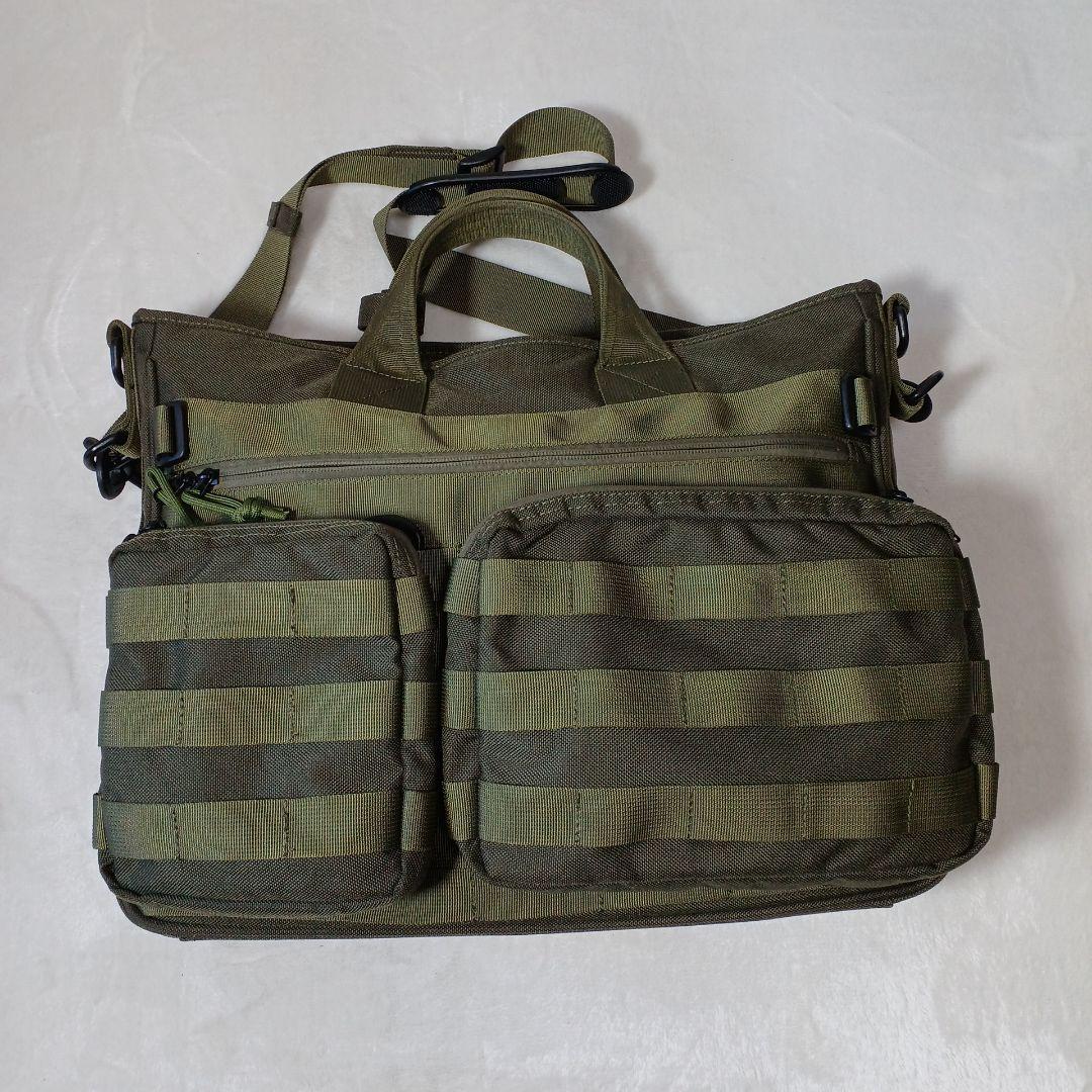 極美品SAC's Bar ミリタリーショルダー、ト―トバッグ　Ａ４　ＯＤ