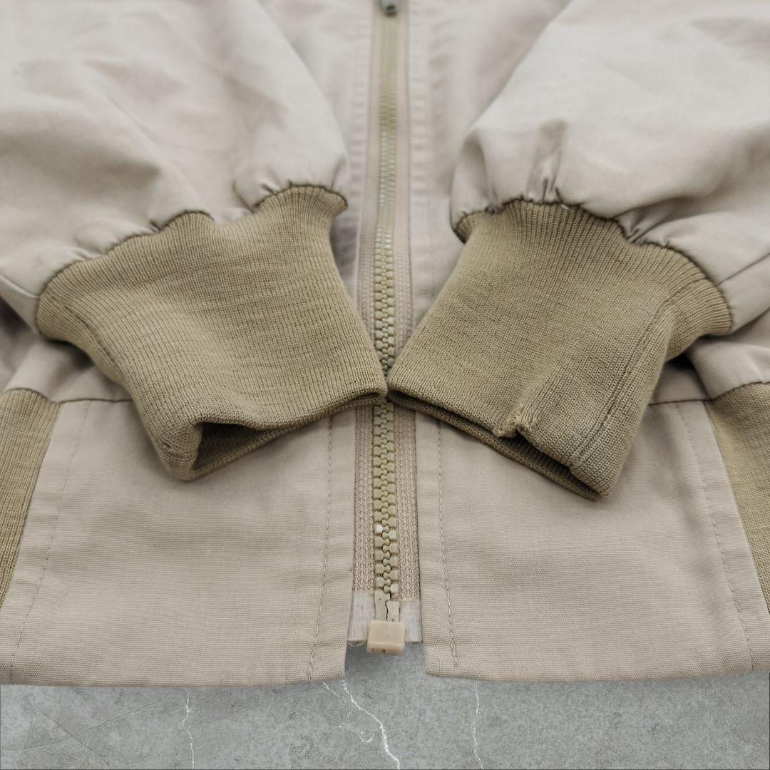 アディダス 70s ハリントンジャケット M ベージュ フルジップ トレフォイル