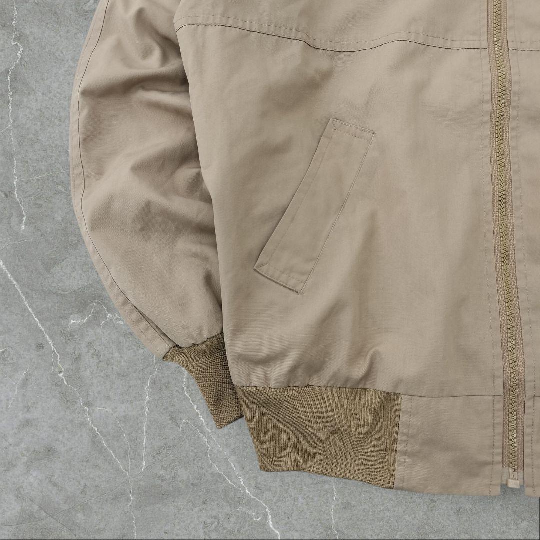 アディダス 70s ハリントンジャケット M ベージュ フルジップ トレフォイル