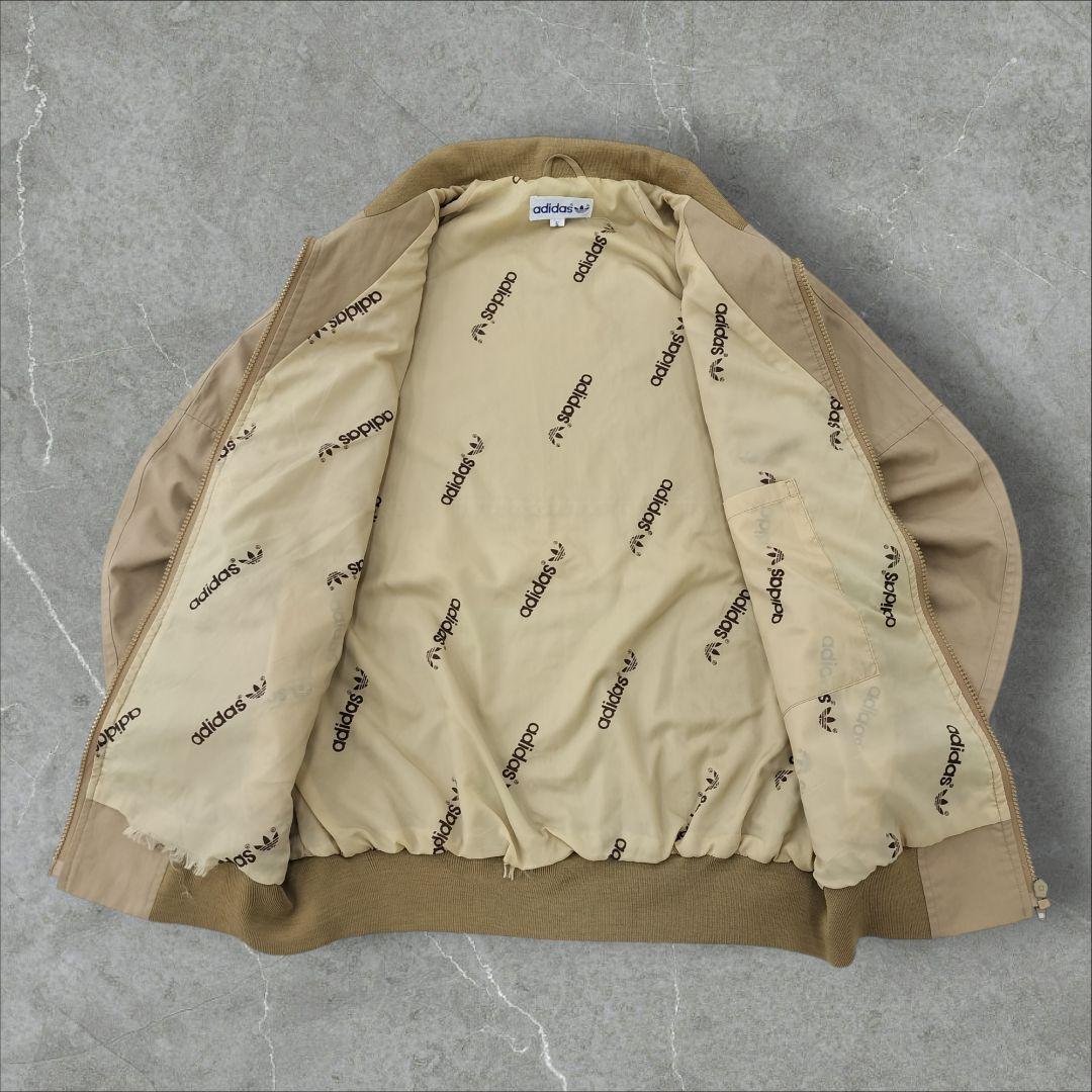 アディダス 70s ハリントンジャケット M ベージュ フルジップ トレフォイル