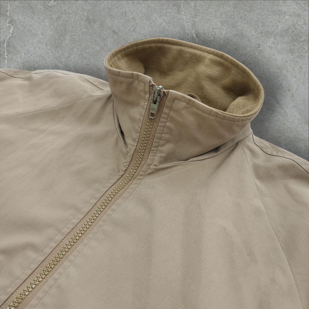 アディダス 70s ハリントンジャケット M ベージュ フルジップ トレフォイル
