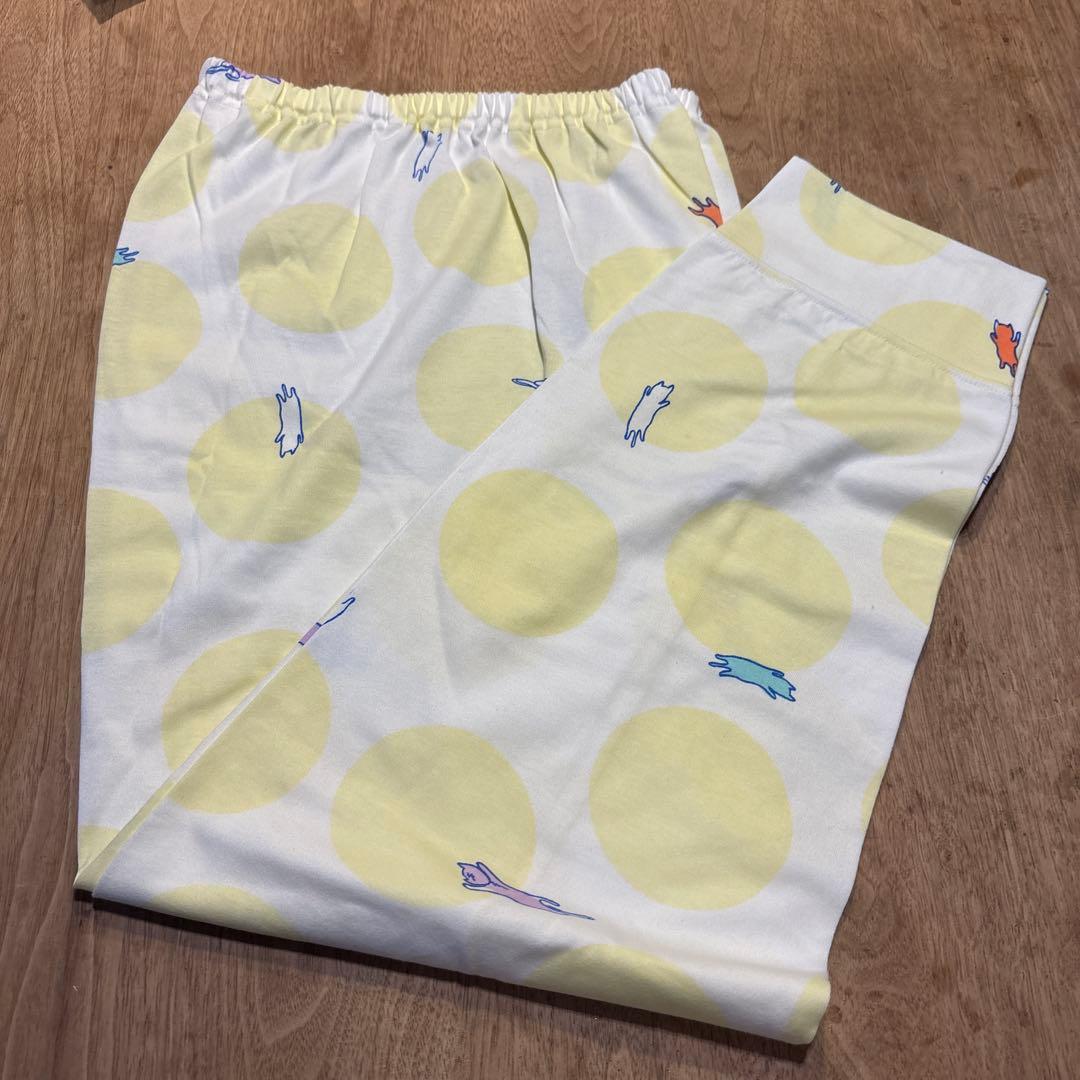 新品タグ付き◇ツモリチサト　パジャマ　前開き　Ｌ　イエロー　ドット