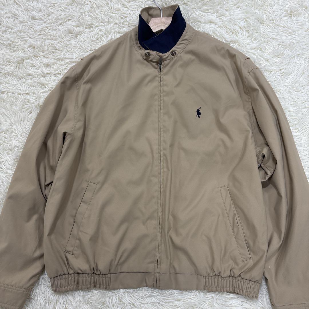 ポロバイラルフローレン　スウィングトップ　ベージュ　チェック　ポニー　L