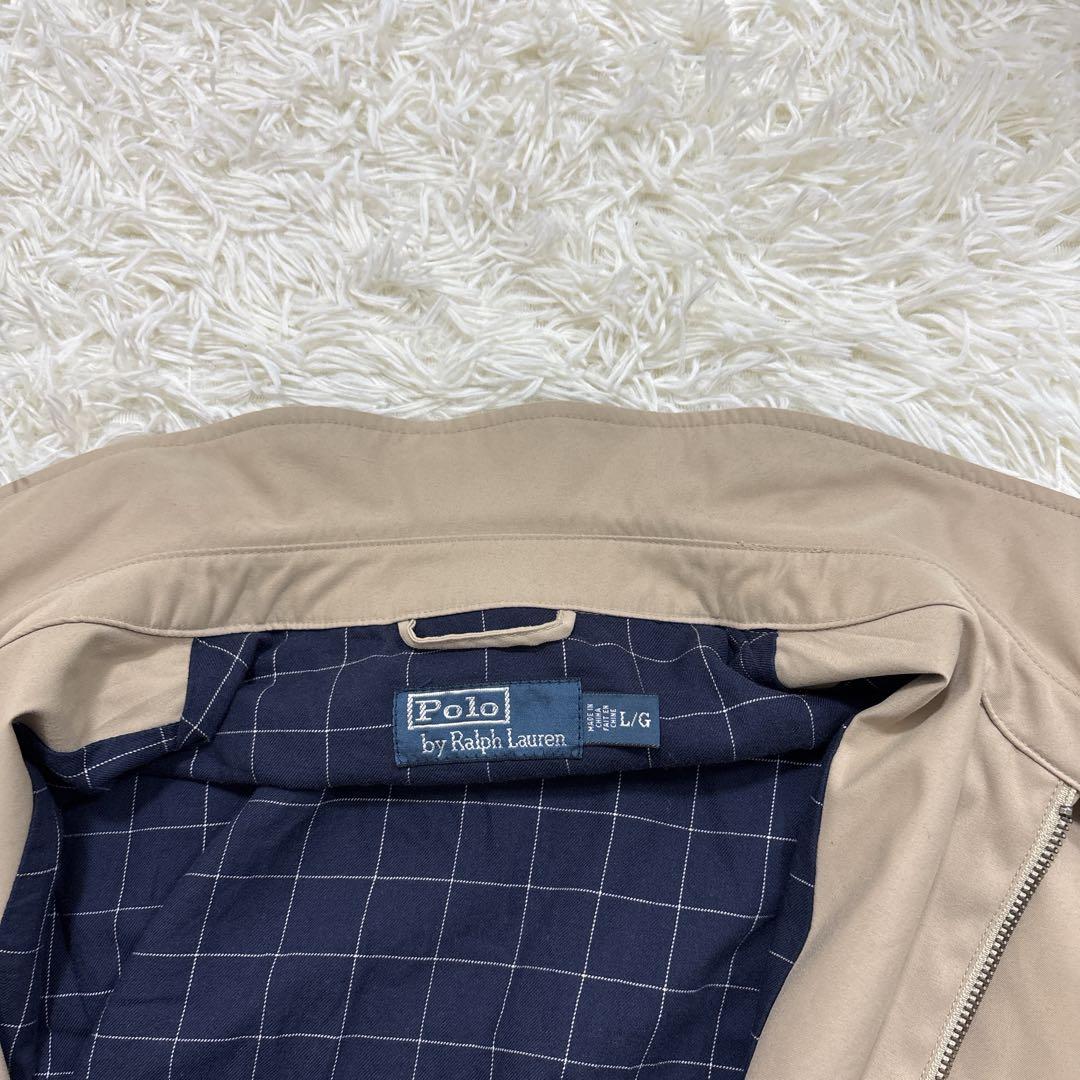 ポロバイラルフローレン　スウィングトップ　ベージュ　チェック　ポニー　L