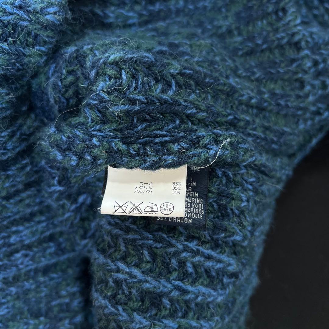 Drumohr ハイネック ローゲージ アルパカウール セーター カーディガン