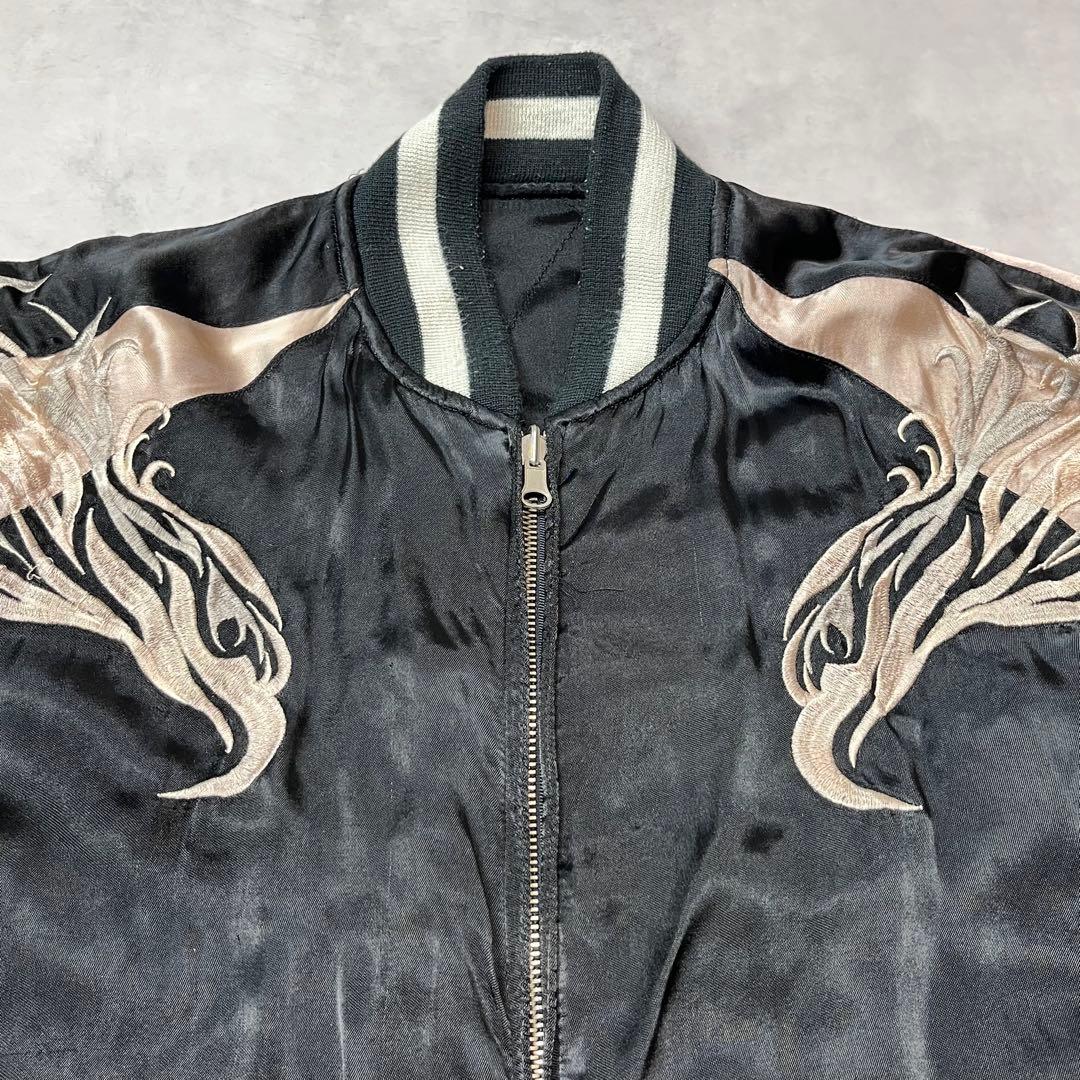 Yasuyuki Ishii スカジャン 龍 鷹 桜 リバーシブル ブラック L