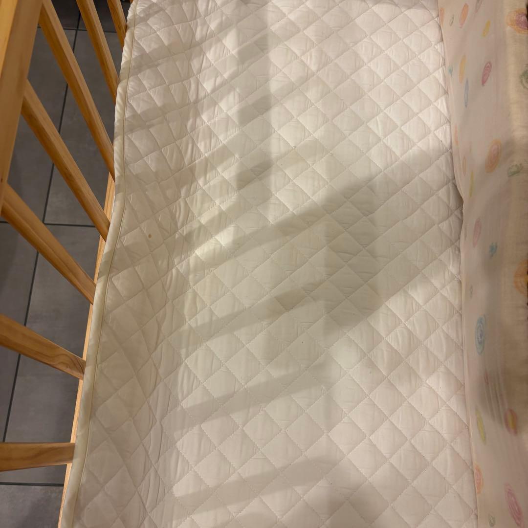 【美品】大和屋 そいねーる＋ムーブ ベビーベッド ナチュラル　マットレス