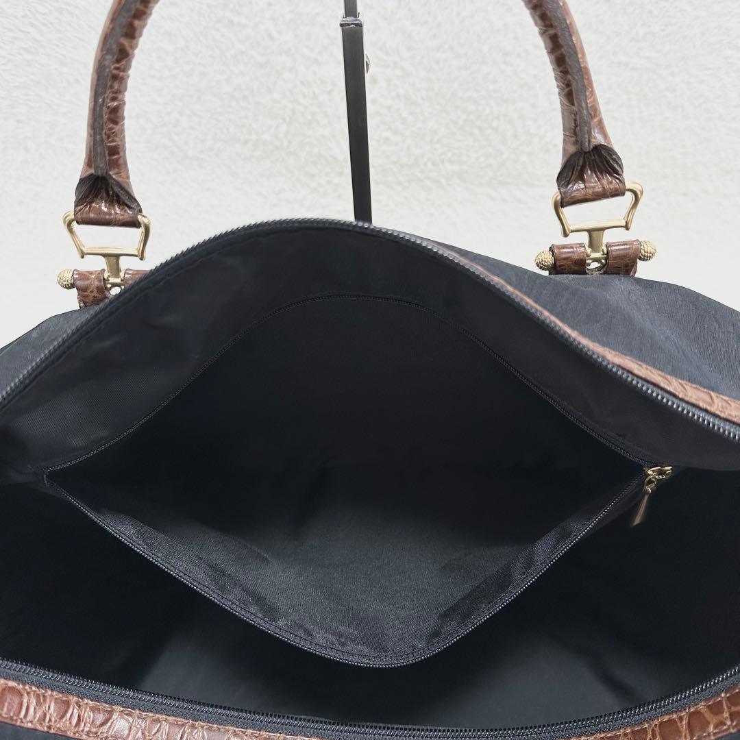 美品◎BALENCIAGA バレンシアガ BB ボストンバッグ クロコ型押し