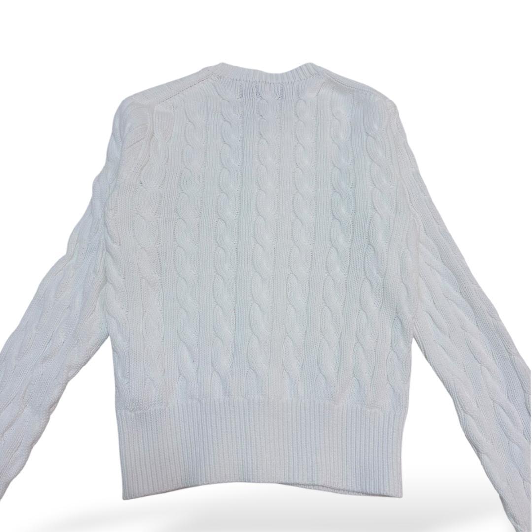 【美品】Polo Ralph Lauren ケーブルニットカーディガン ホワイト