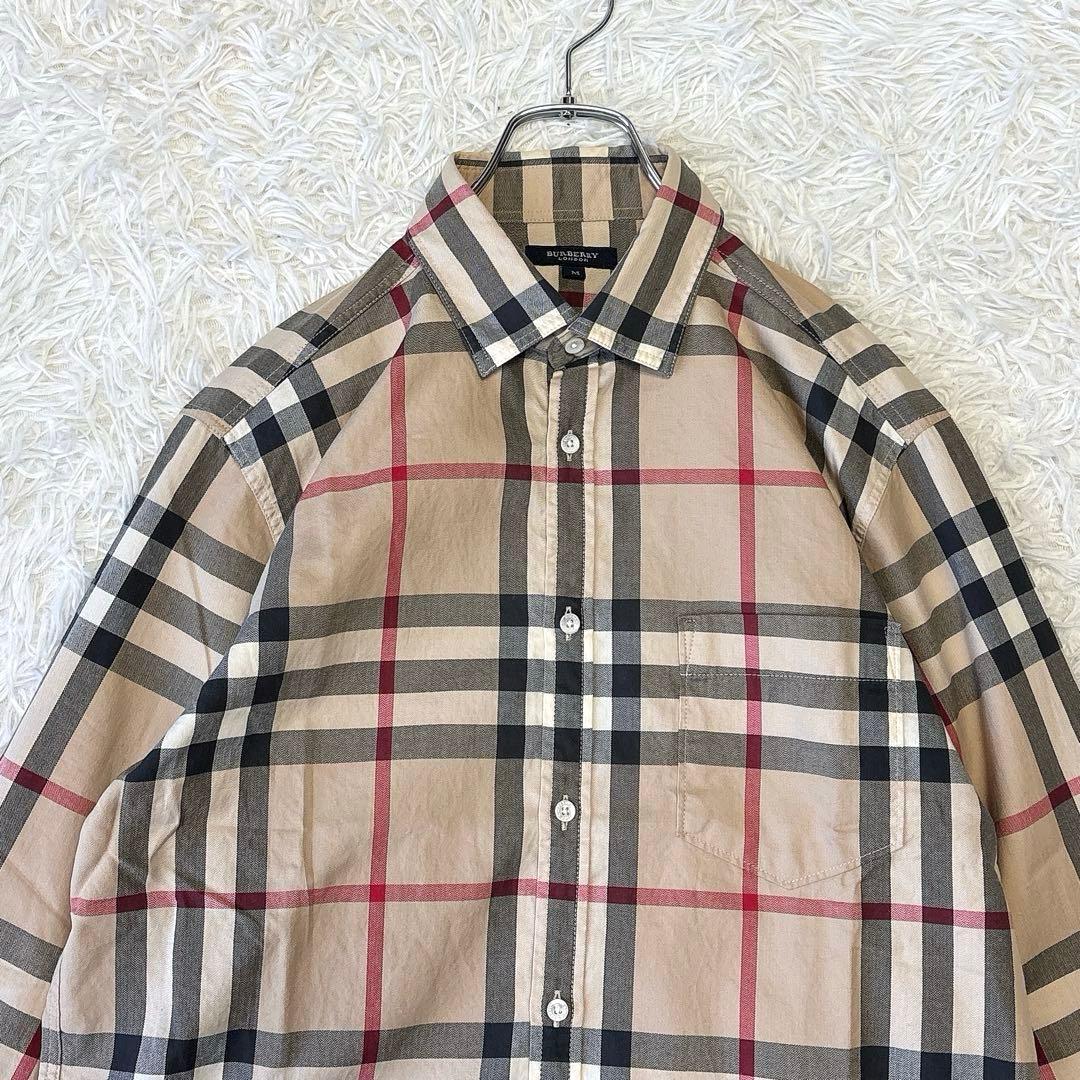 美品✨BURBERRY LONDON バーバリー メガチェックシャツ ベージュM