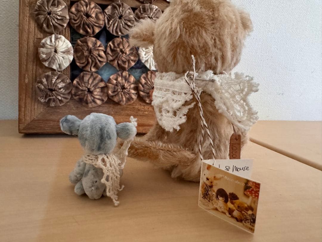 ハンドメイド作家hacodecoさん　猫ネコ&ネズミちゃんアンティークドール