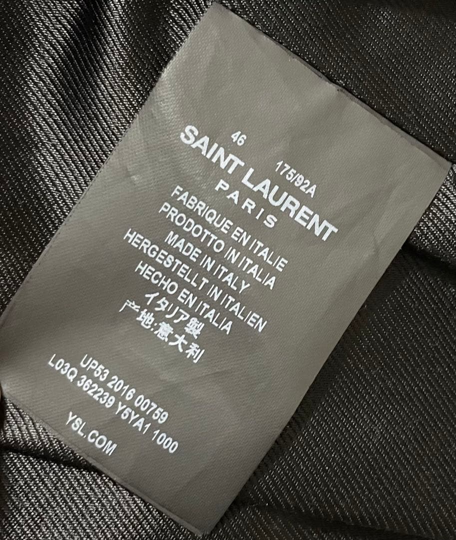 16AW SAINT LAURENT PARIS キース レザージャケット 46