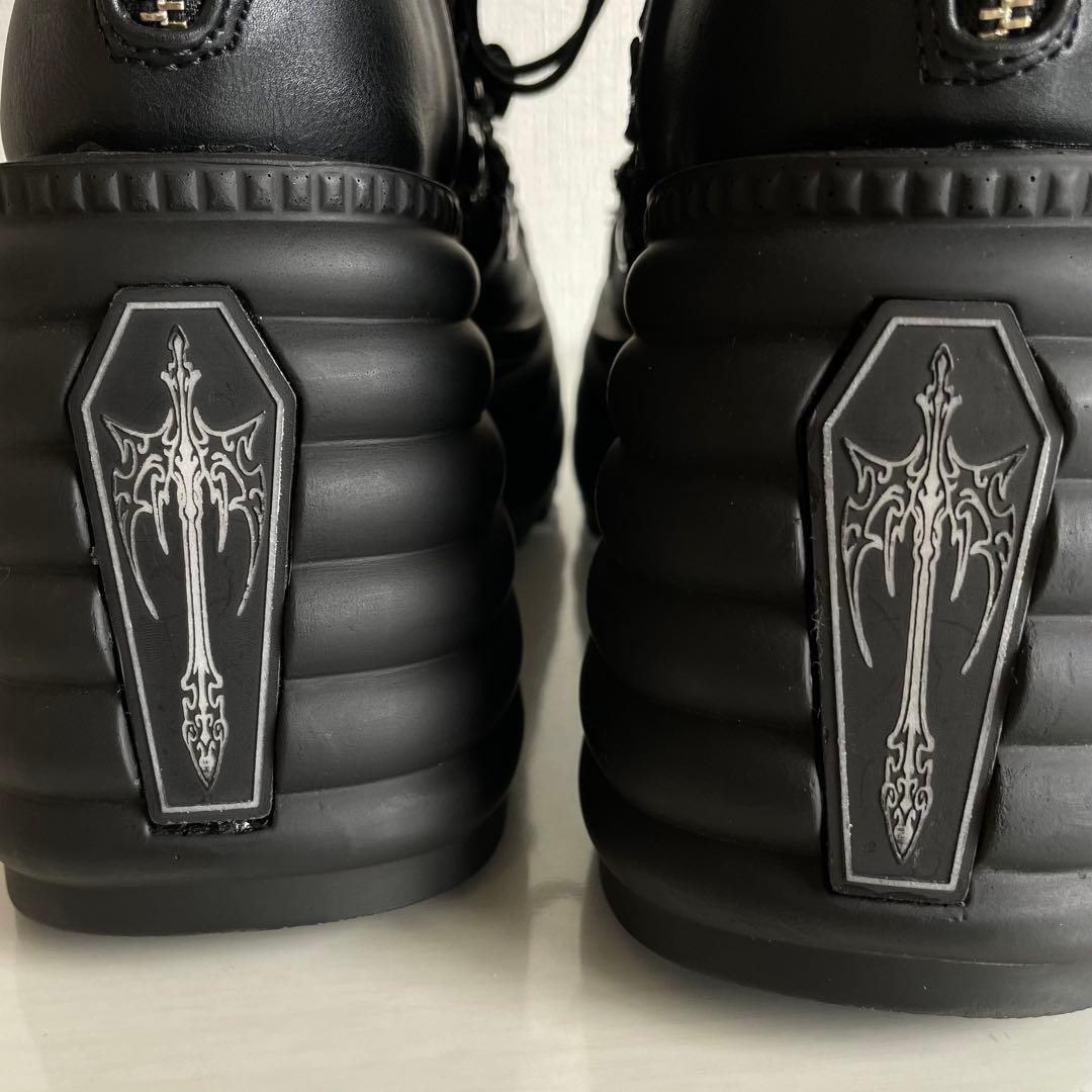 Demonia デモニア 厚底ロングブーツ ロック ゴスロリ V系 黒 26cm