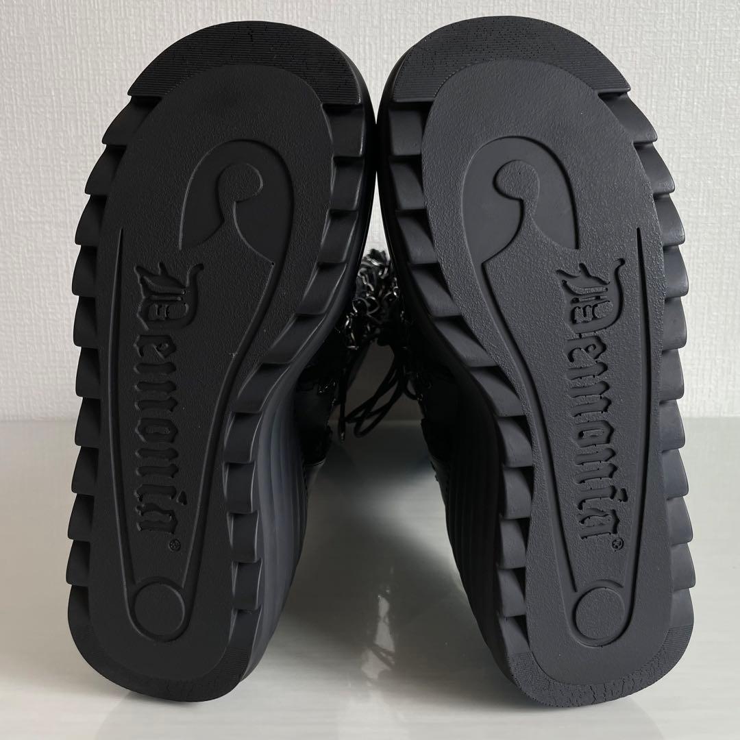 Demonia デモニア 厚底ロングブーツ ロック ゴスロリ V系 黒 26cm