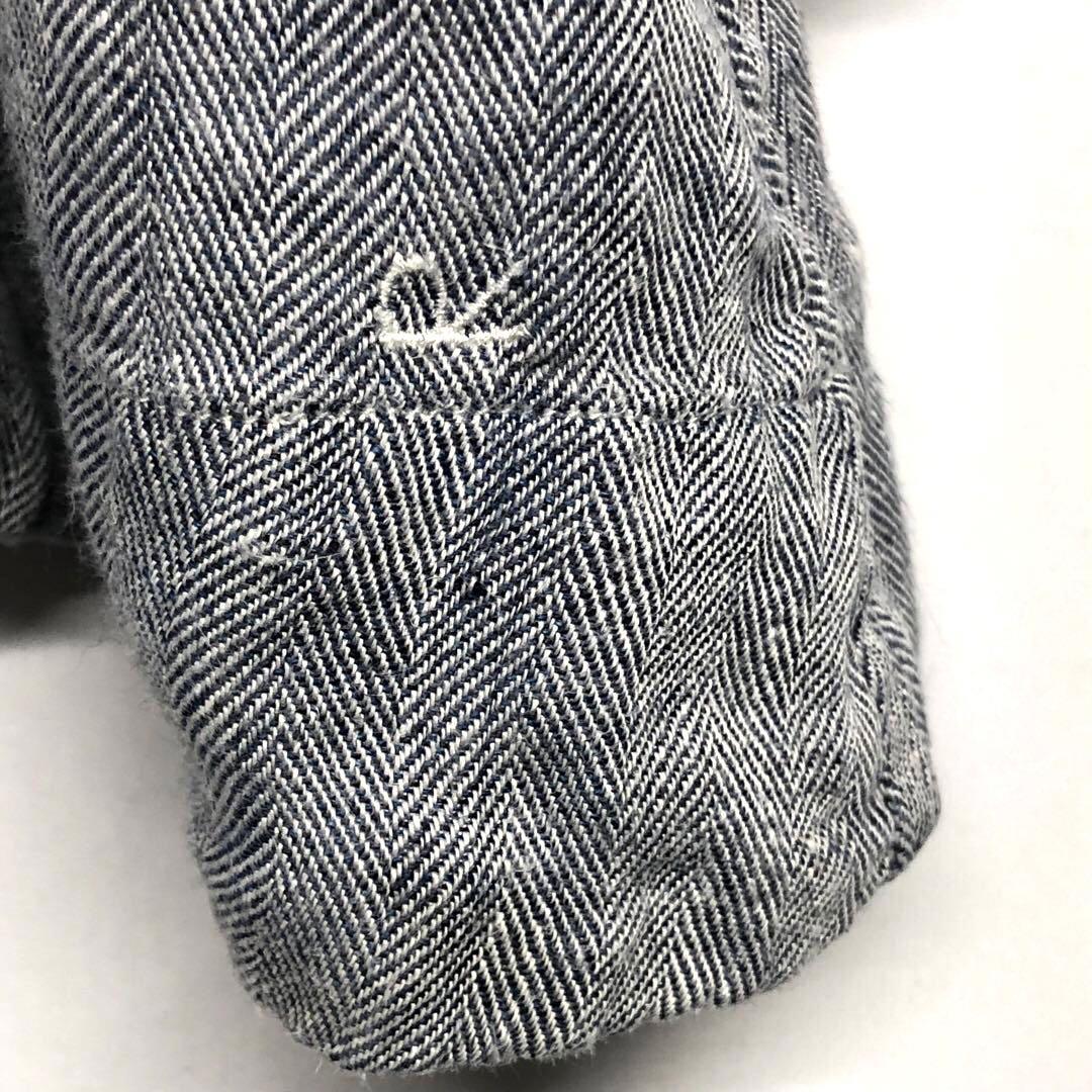 定価¥57,200 45Rリネンスキッパーシャツ ヘリンボーンツイード切り替え
