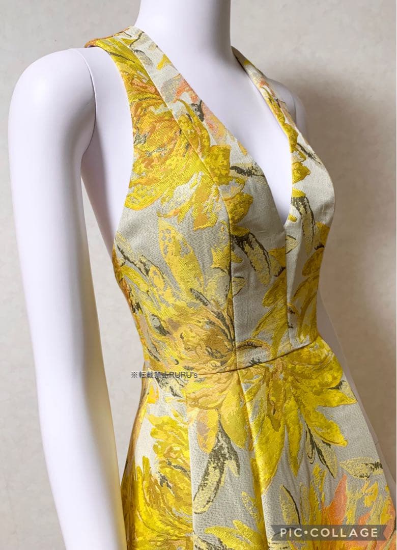 新品alice+olivia フローラルジャカード×ボックスプリーツ ワンピース