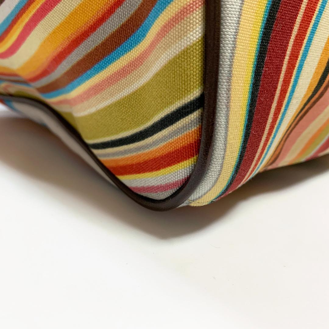【極美品】Paul Smith ボストンバッグ マルチカラーストライプ 大容量