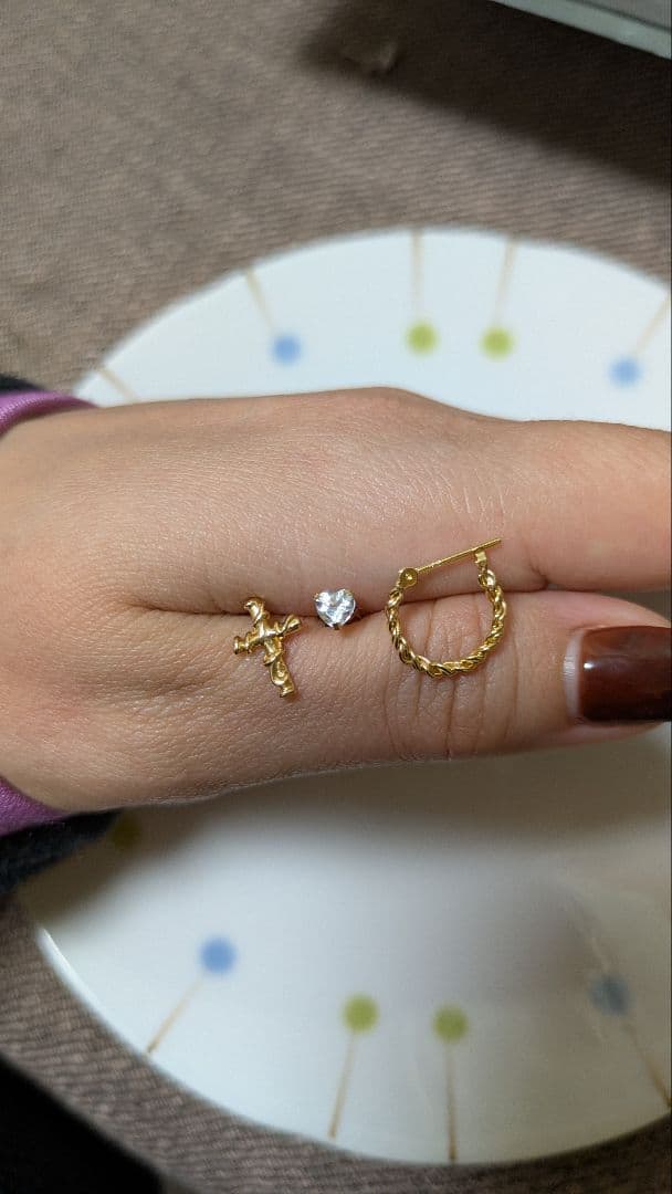 k18片方ピアス3点　値下げしました〜最終金額ですm(_ _)m