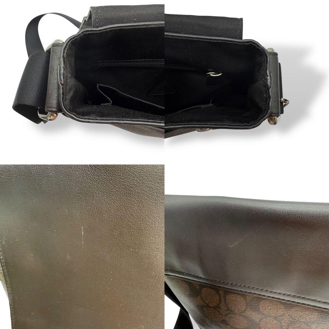 【良品】COACH コーチ メッセンジャーバッグ レザー PVC クロスボディ