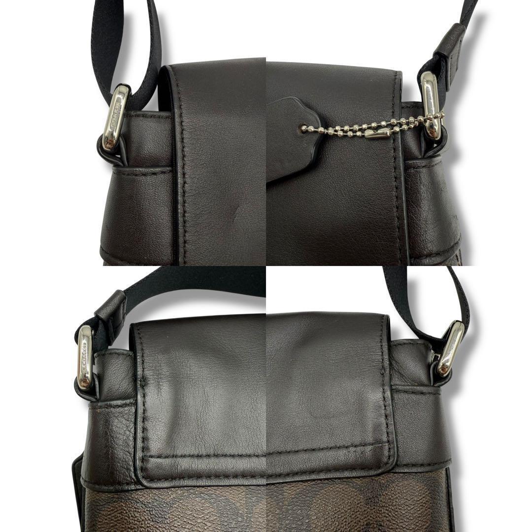 【良品】COACH コーチ メッセンジャーバッグ レザー PVC クロスボディ