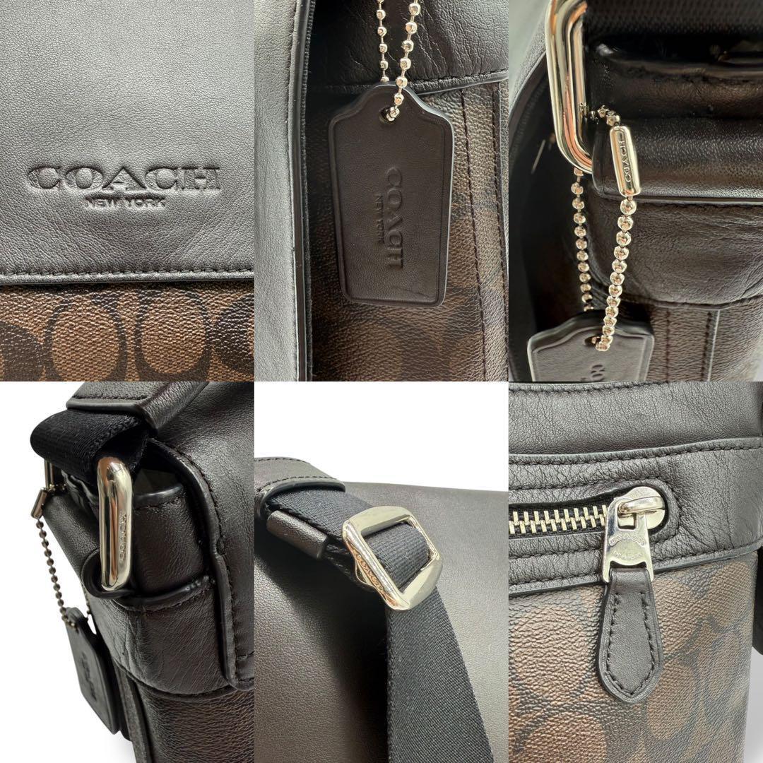【良品】COACH コーチ メッセンジャーバッグ レザー PVC クロスボディ