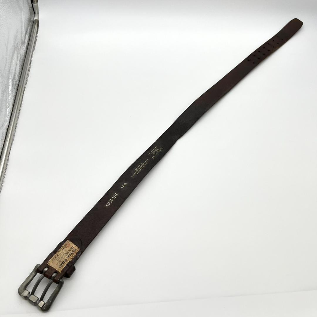 ヴィンテージワークス ベルト シルバーバックル ブラウン 茶 本革 レザー