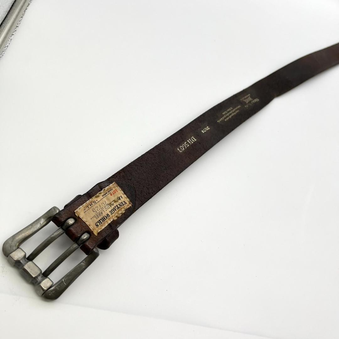ヴィンテージワークス ベルト シルバーバックル ブラウン 茶 本革 レザー
