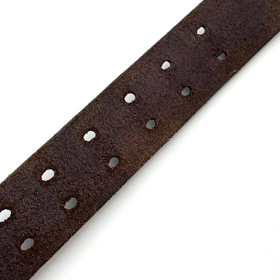 ヴィンテージワークス ベルト シルバーバックル ブラウン 茶 本革 レザー