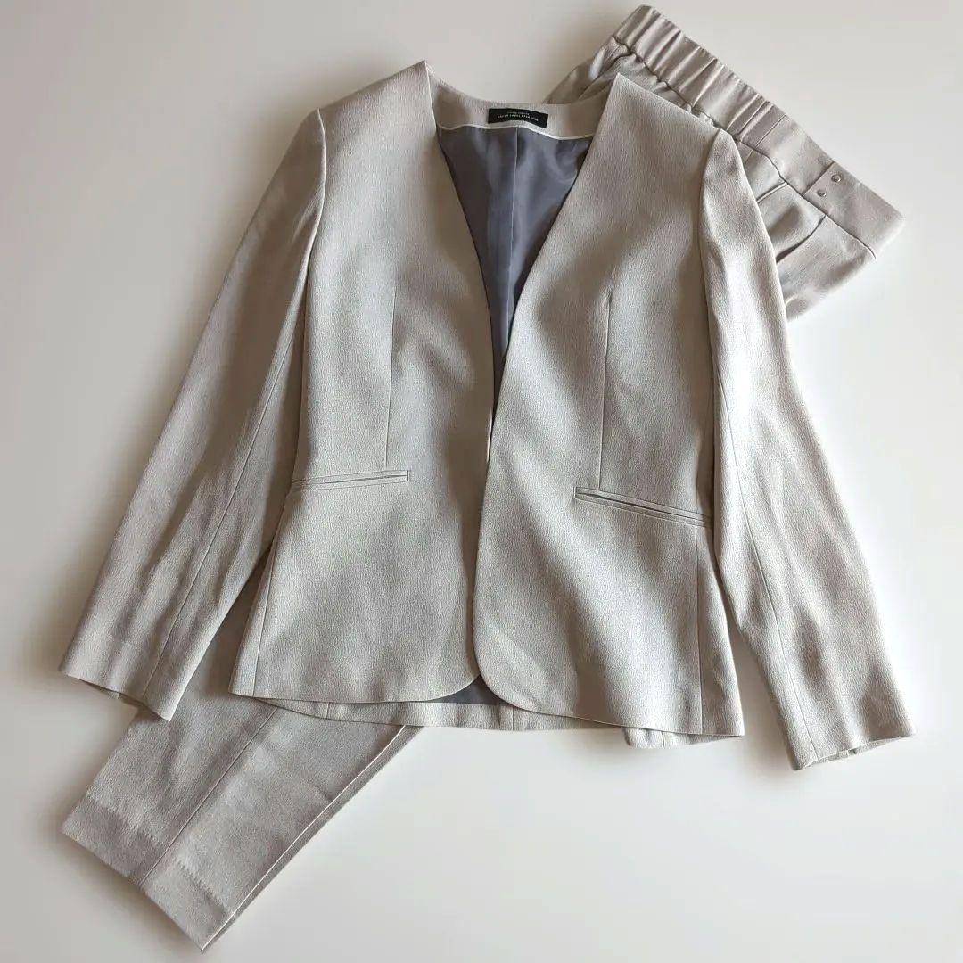 グリーンレーベルリラクシング パンツスーツ セットアップ カラーレス 38