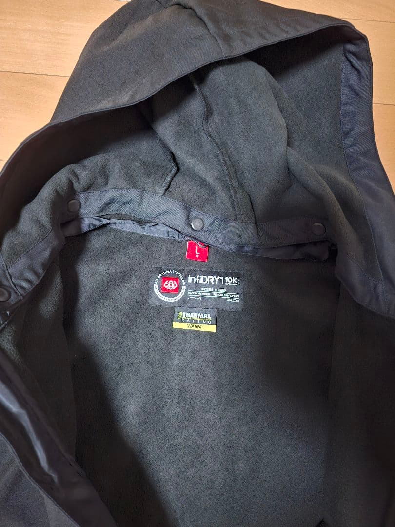 686 コーチジャケット/ウェア L 黒/黄