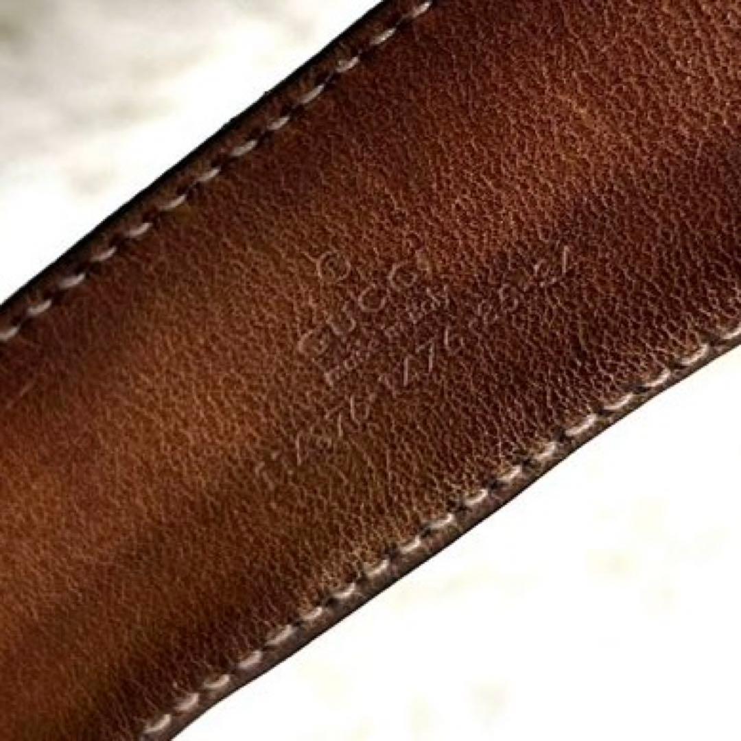 GUCCI グッチ　インターロッキング　シマ　レザーベルト　114876 黒