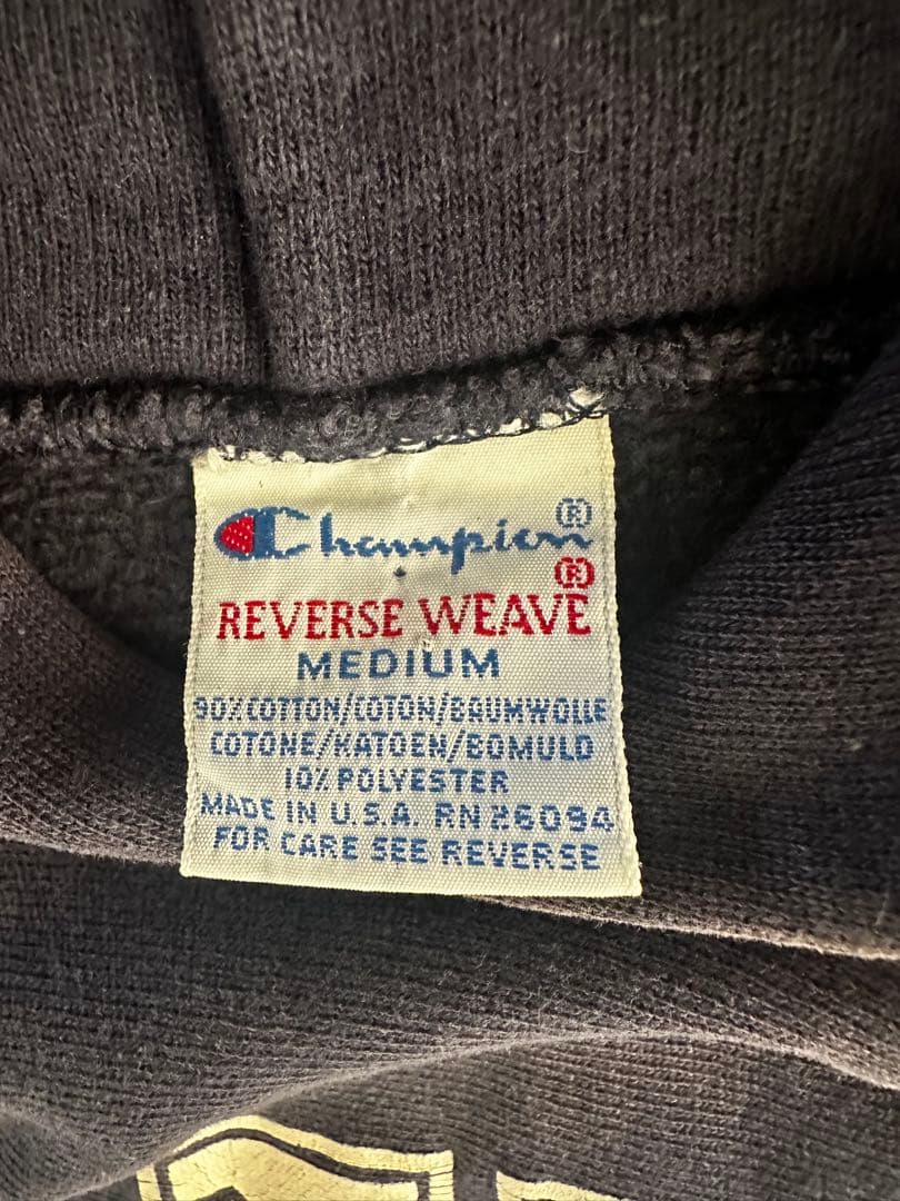 90s Champion リバースウィーブ NYUパーカー USA製 刺繍タグ