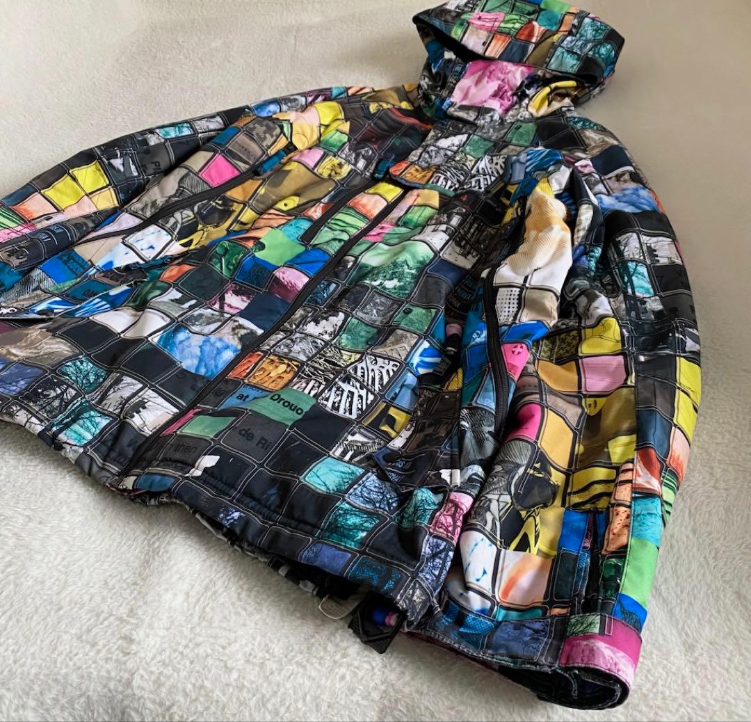 Oakley y2k スノーボードウェア　ジャケット　ピクセル　マルチカラー　M