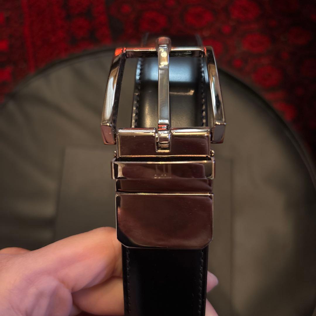 新品未使用dunhill ダンヒル イタリア製本革ブラックベルト