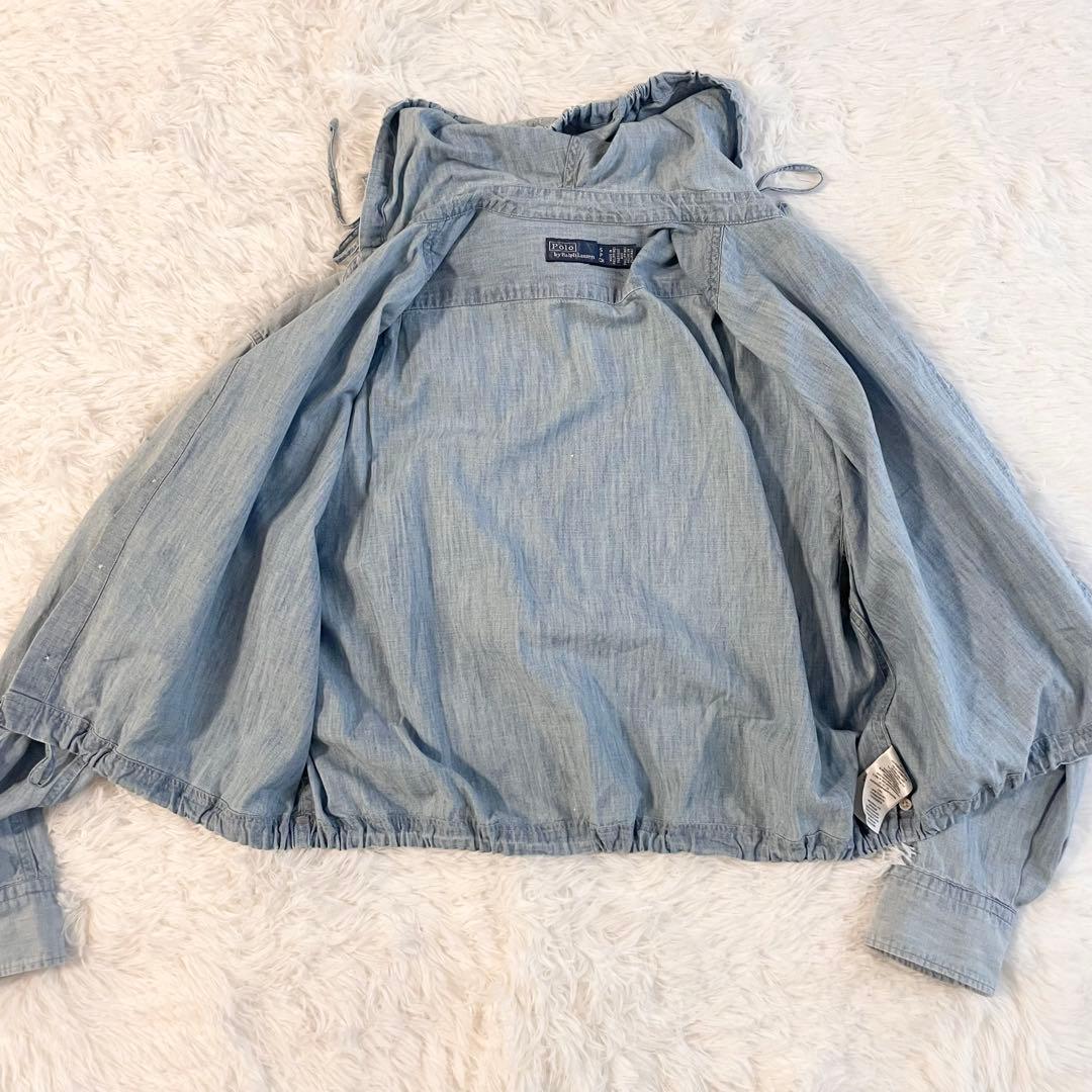 ポロラルフローレン ドローストリングシャンブレー フーデッドシャツ 2WAY