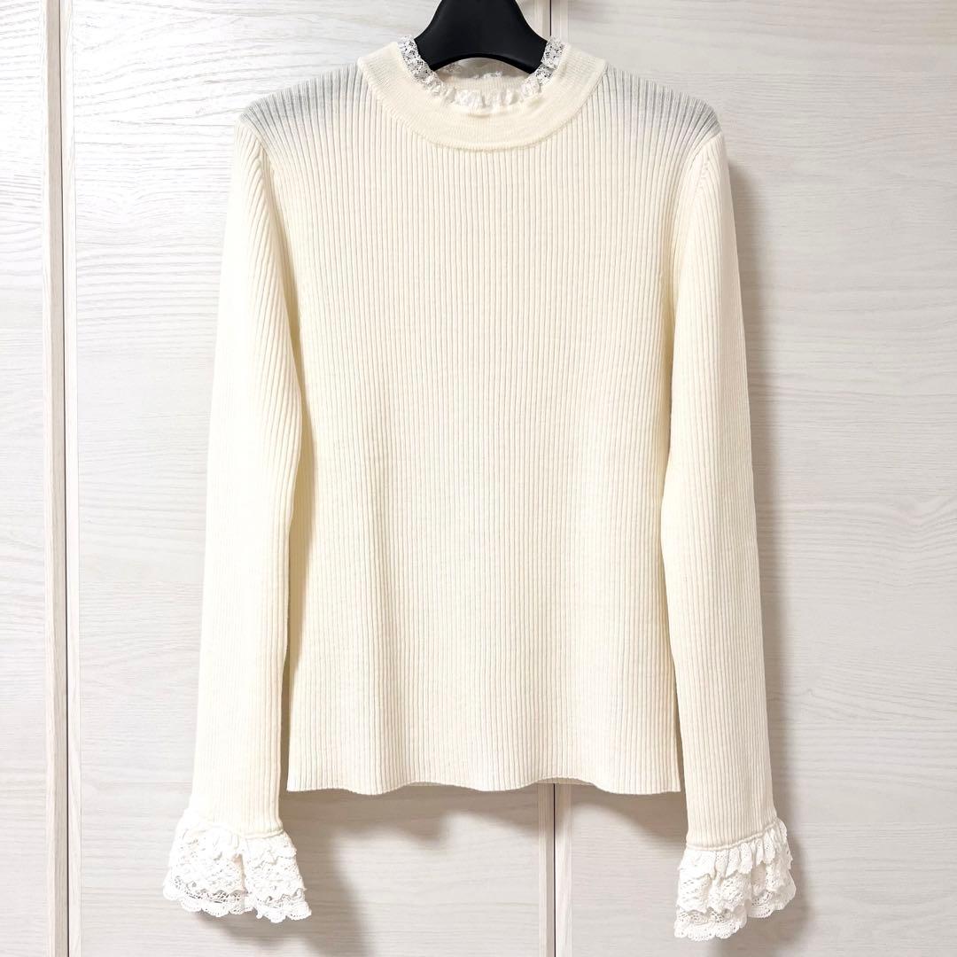 【新品】 OHGA ニット　レース付きニット