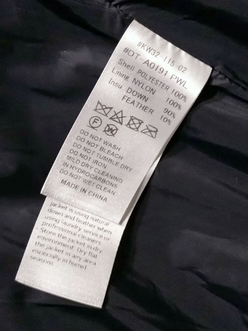 ダントン DANTON DOWN スクエアキルト ダウンジャケット ブラック