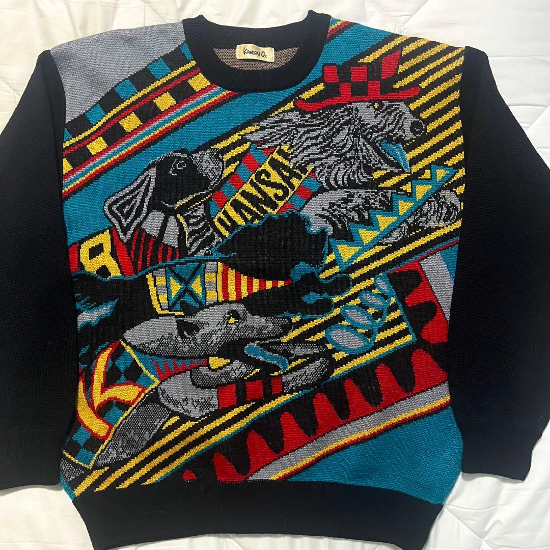 希少 90年代 KANSAI O2 犬柄ニット rare レア 山本寛斎