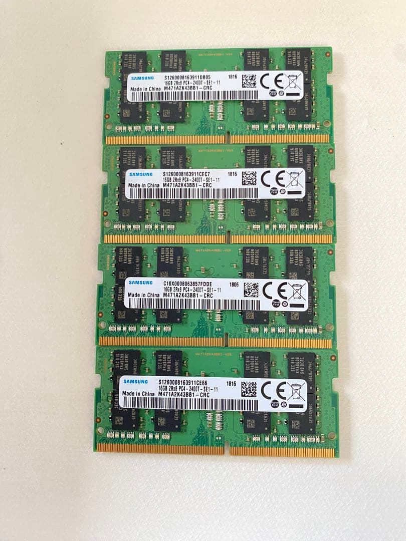 Samsung 64GB PC4-2400T SE1-11 DDR4 4枚セット