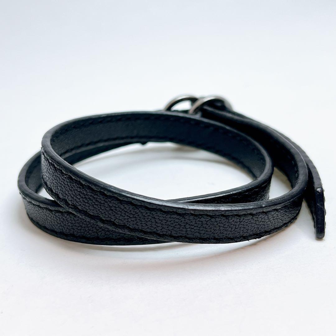 マルジェラ　レザー　ラップ　ブレスレット　留め具925