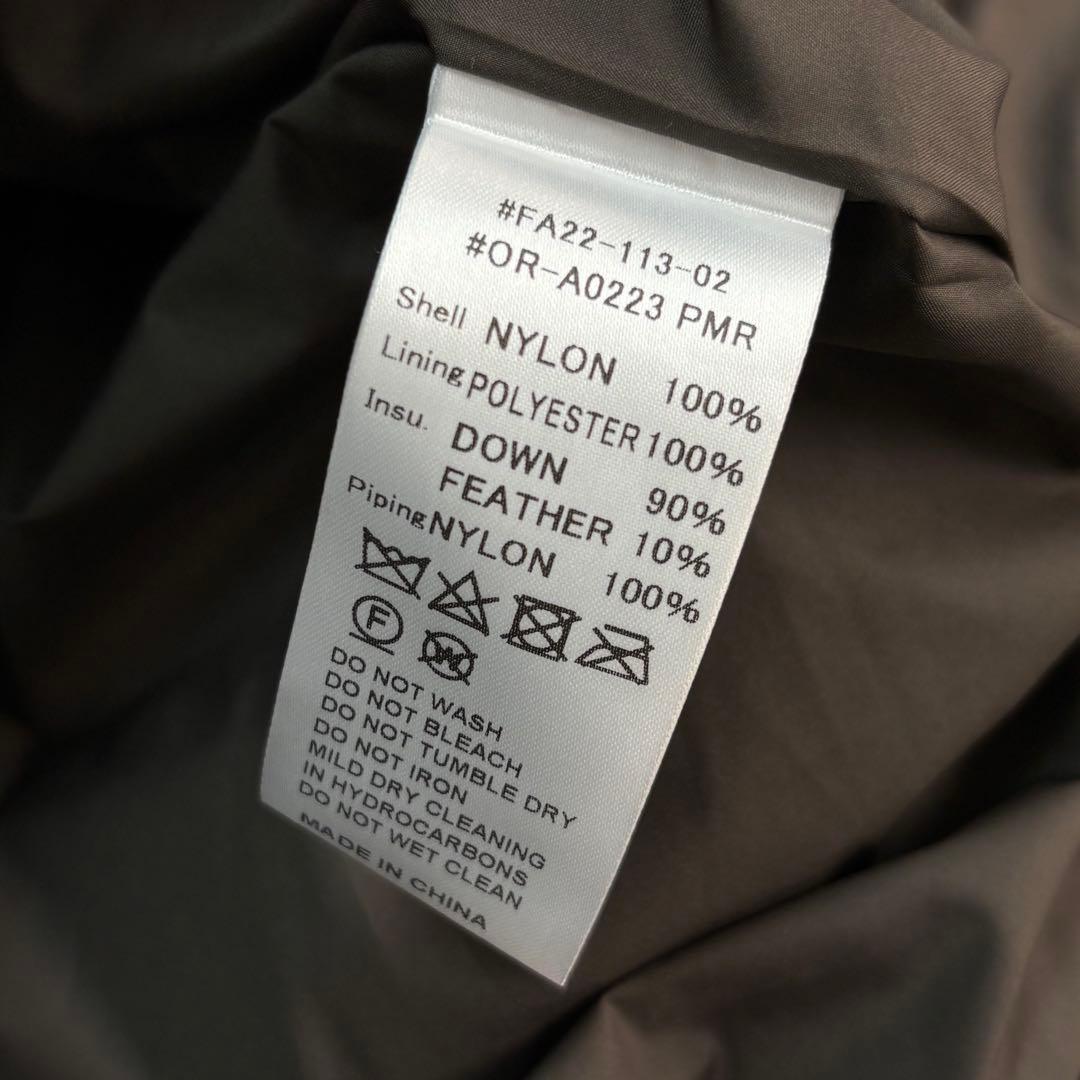 愛 Orcival ライトキルト ダウン ノーカラー ブルゾン ミリタリー