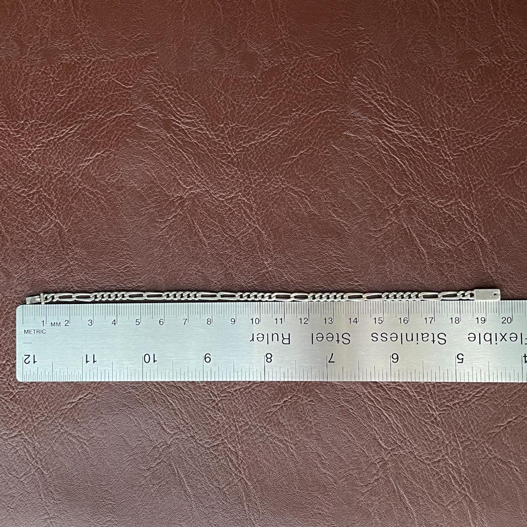 ビンテージシルバー925 ブレスレット MEXICO製 フィガロチェーン メンズ