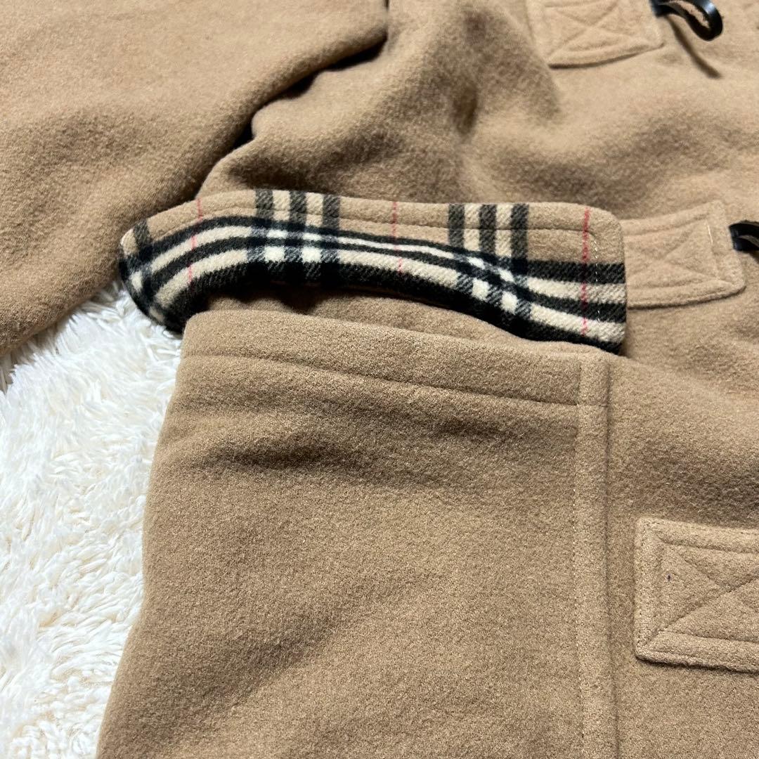 バーバリーズブルーレーベル ウール　ダッフルコート ノバチェック キャメル　38